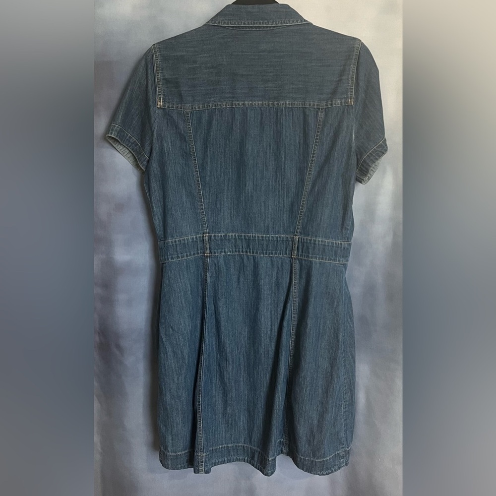 Express denim button down shirt dress size medium, short sleeved EUC - Picture 6 of 9